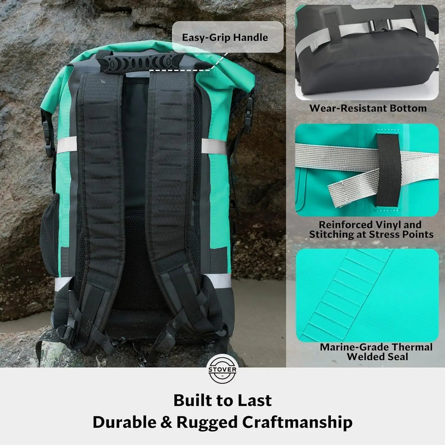 Waterproof Dry Bag 5-55L Roll-Top Backpack with Phone Case for Kayaking Hiking Camping Boating Men Women