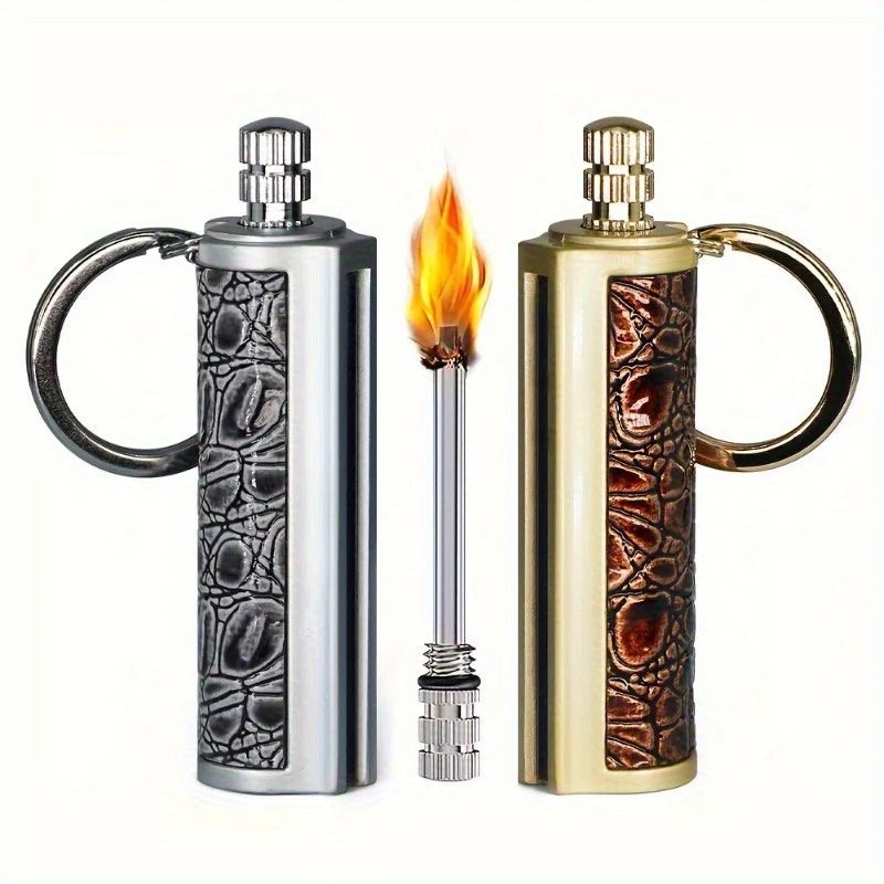 Vintage Permanent Lighter 10000Strikes Flint Metal Match Waterproof Reusable Fire Starter Portable Outdoor Camping Ignition Tool