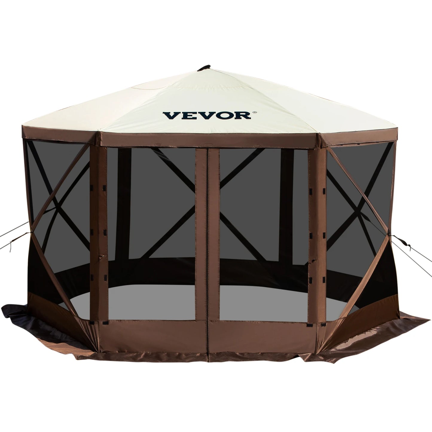SucceBuy Pop-up Camping Gazebo Camping Canopy Shelter 6 Sided 12' x 12' / 10' x 10' Sun Shade Tents & Canopies Camping & Hiking