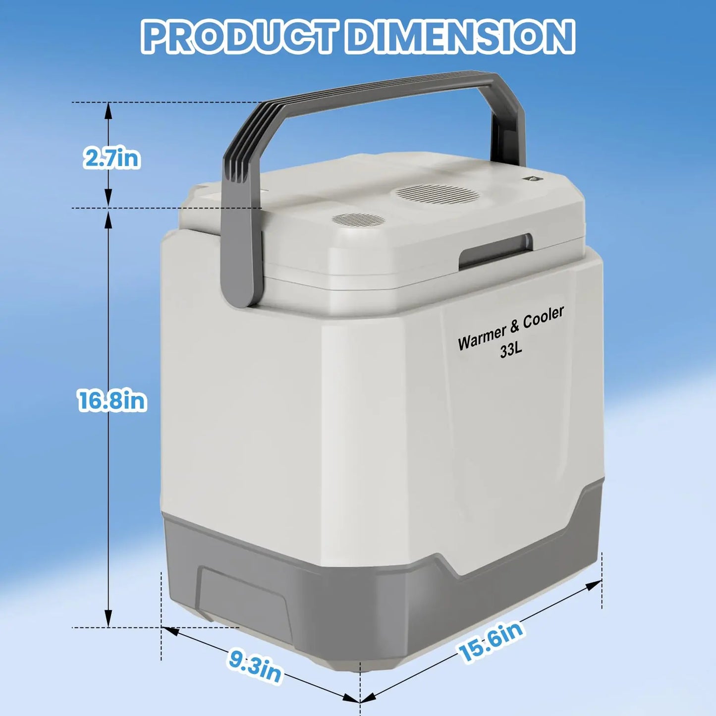 Portable 35QT Plug In Electric Cooler Warmer, 12V/110V Car Travel Cooler With Locking Handle For Camping Beach Picnic Food Home