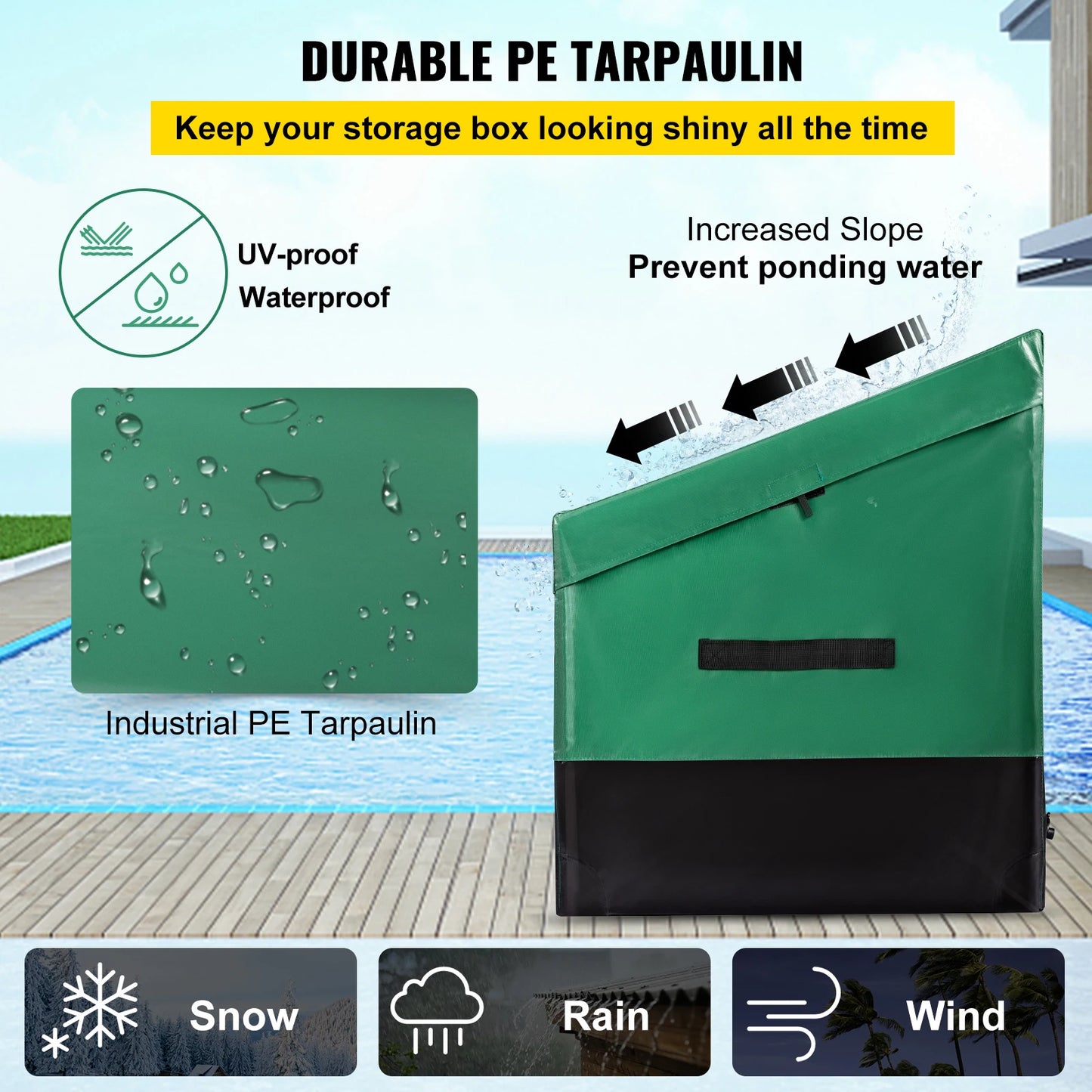 SucceBuy Outdoor Storage Box Patio Deck Box 230 Gallon Waterproof PE Tarpaulin Patio & Garden Furniture Home & Garden