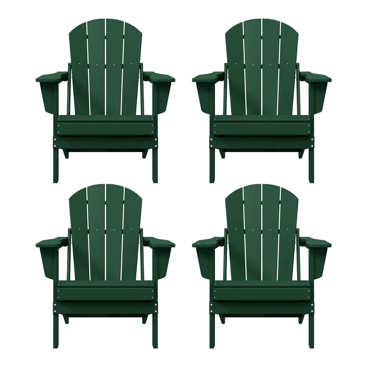 Outdoor Folding Poly Adirondack Chair (Set of 4), Orange, Customized