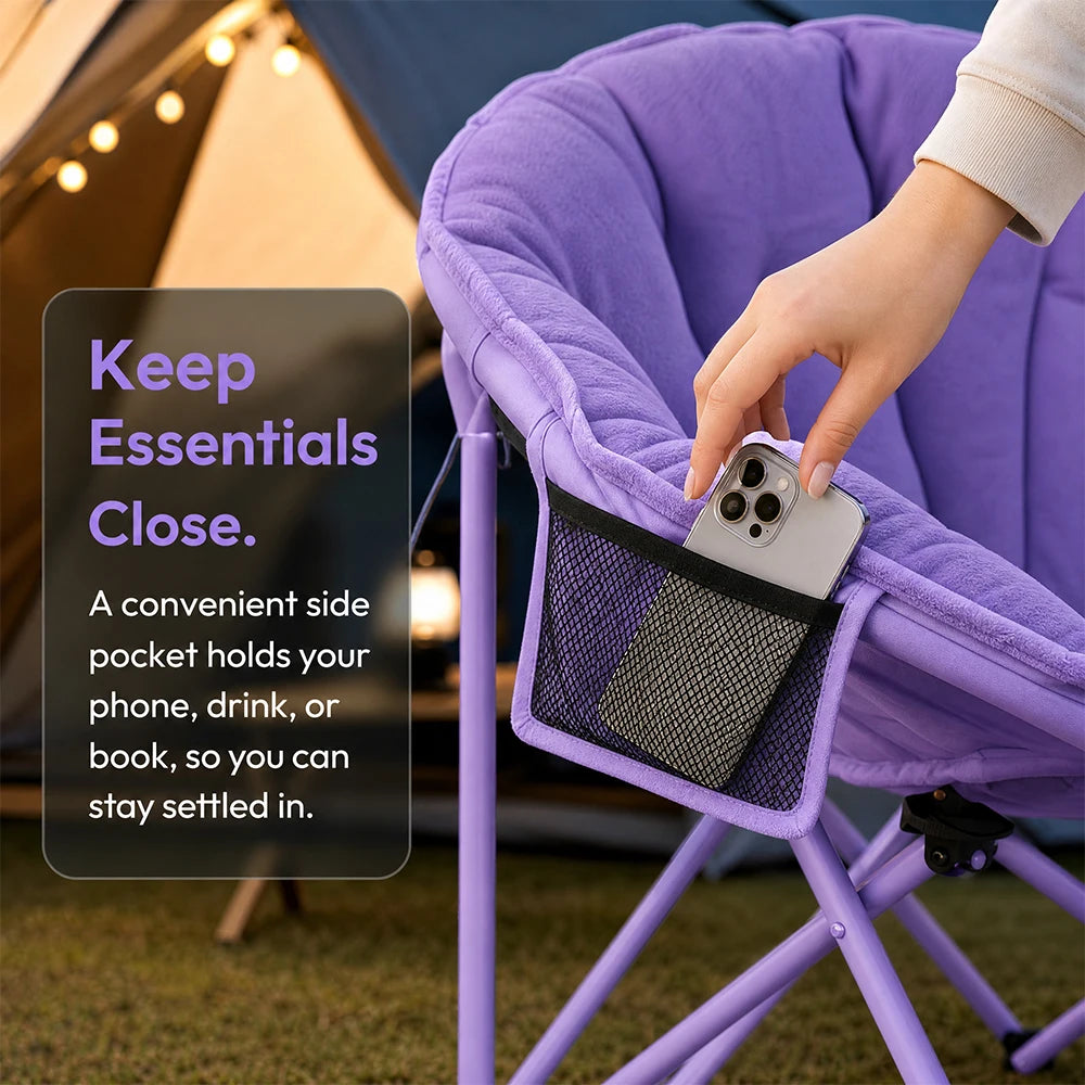 Extra Large Heavy-Duty Outdoor Camping Folding Chair with 330 Lbs Capacity Includes Storage Bag Side Net Pocket Cooler And Sport Kit for Lawn Beach Camping Travel Hiking