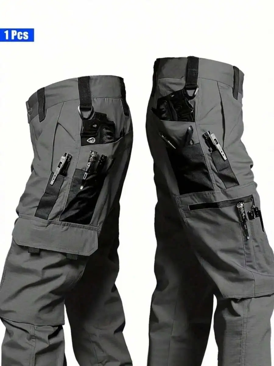 Men's Heavy Duty Tactical Cargo Pants - Multi-Pocket Workwear - Non-Stretch Fabric, Suitable For Outdoor Activities And Hiking