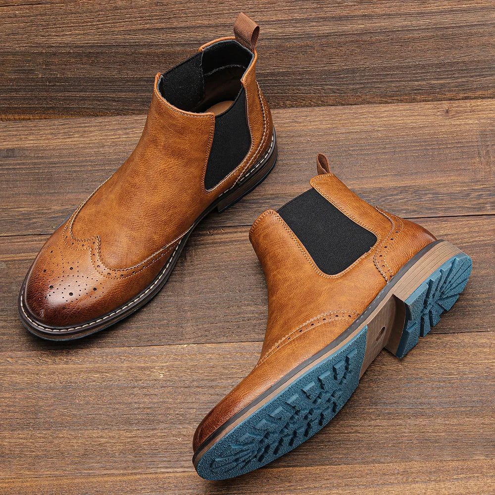 Ankle Boots Casual Brand Brogues Boots Comfortable 2026 Fashion High quality classic anti slip versatile plus size Leather Boots