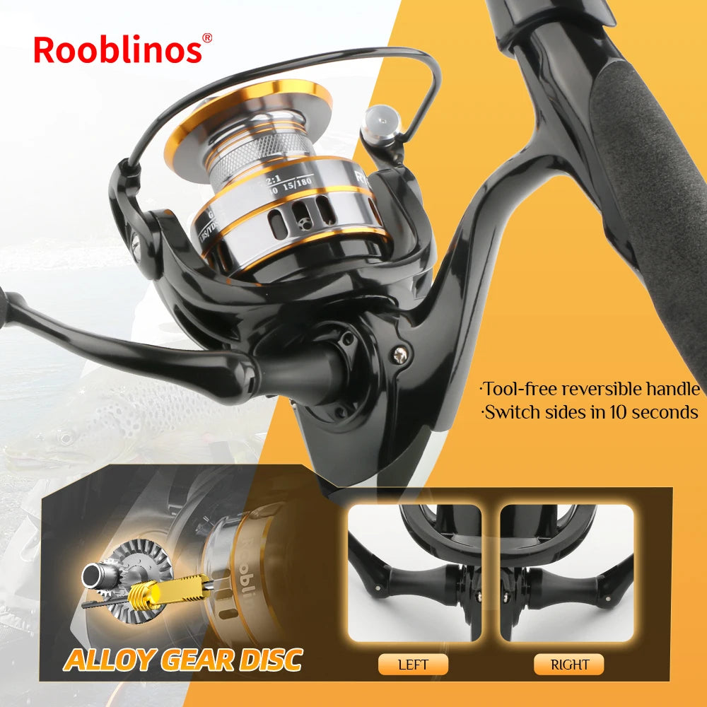 ROOBLINOS RY Lure Fishing Reel Spinning Reel 5.2:1 Smooth EVA Knob