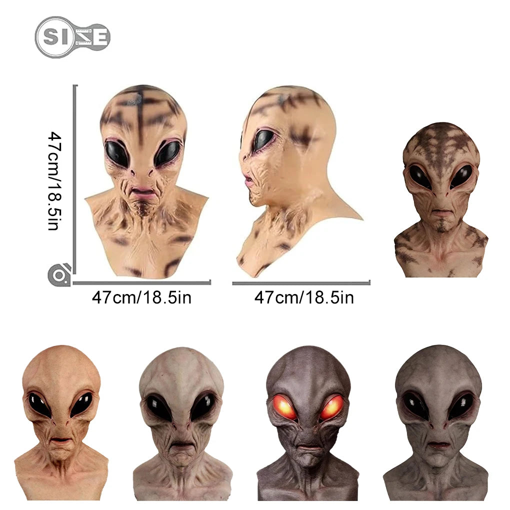 Latex Masquerade Alien Mask Add Of Mystery To Look Christmas Halloween Simulation Latex Mask