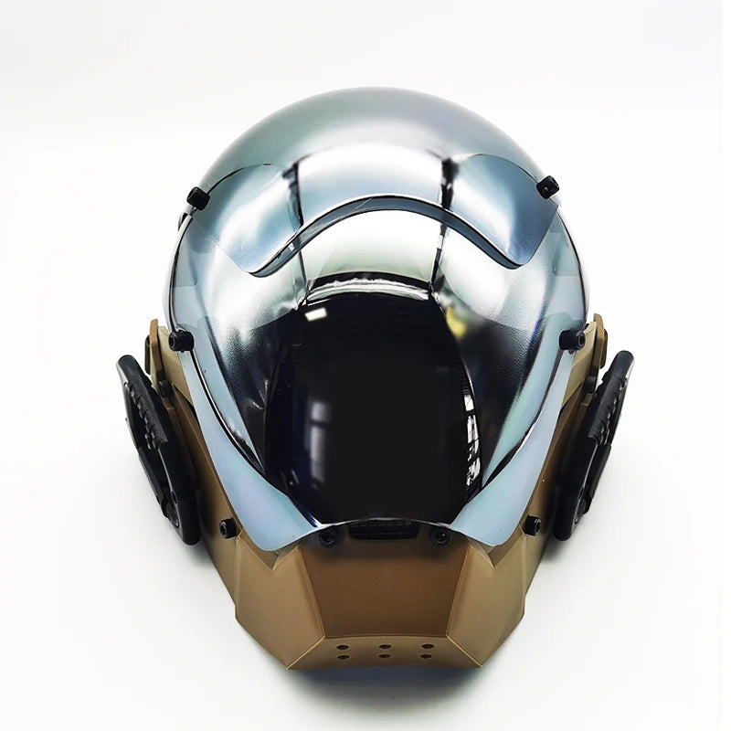 Silver Cyberpunk Mask Cosplay Helmet for Night City Festival, Sci-Fi Party Costume Accessory, DJ Rave Face Shield Gift for Adults