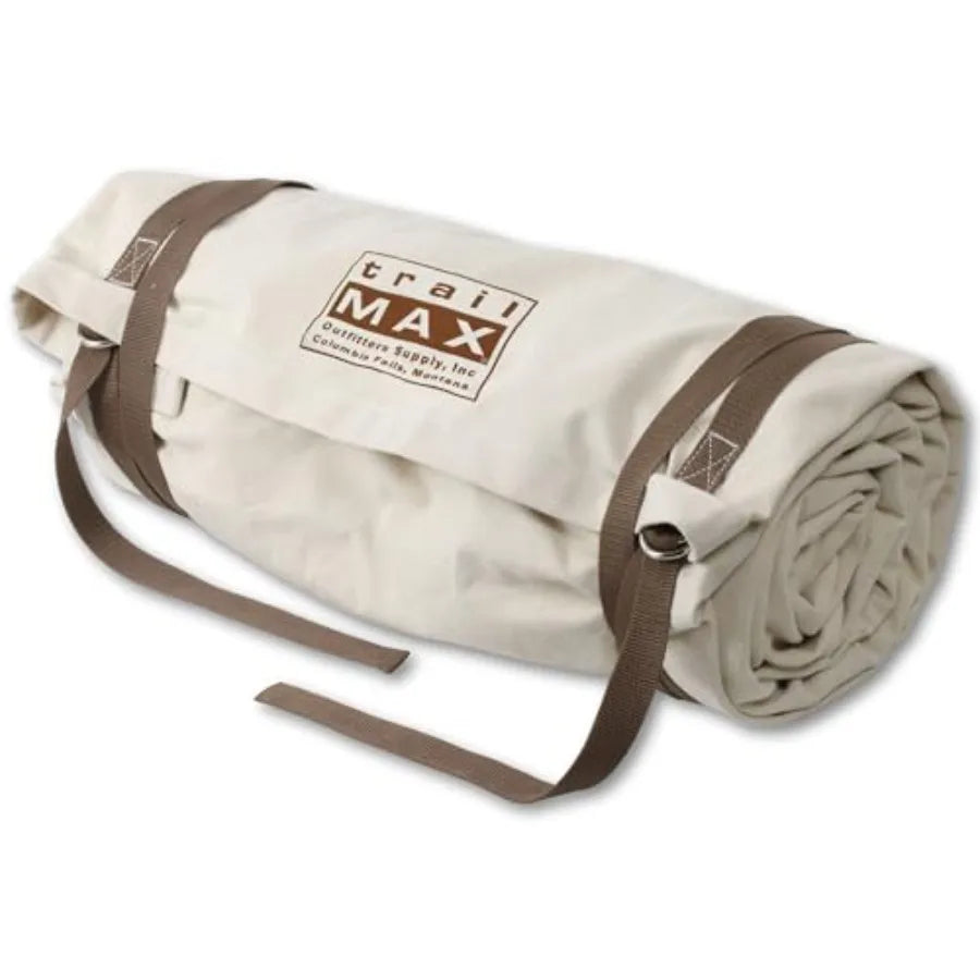 Canvas Cavalry-Style Cowboy Bedroll; Premium Lined Sleeping Bag Cover; Durable 12oz Canvas; Comfy Flannel Liner; Winter Camping