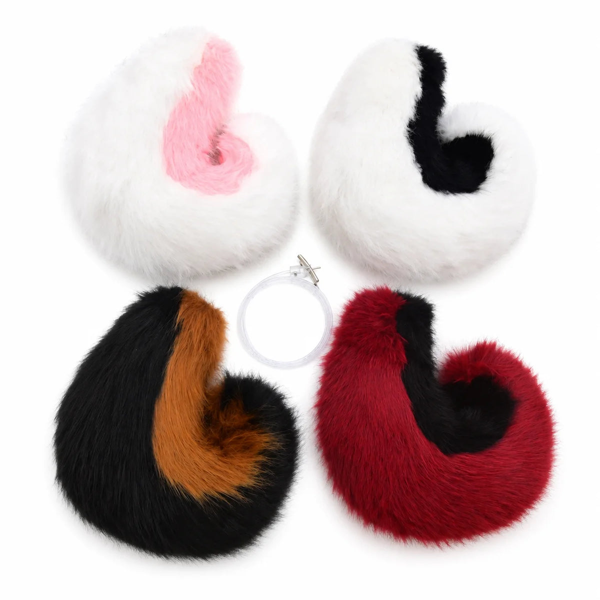 Handmade Shiba Inu Curled Tail Cosplay Furry Dog Tail Plush Fox Wolf Tail with Adjustable Waist Belt Faux Fur Fursuit Accessory for Halloween Costume Anime Rave Festival Party Props