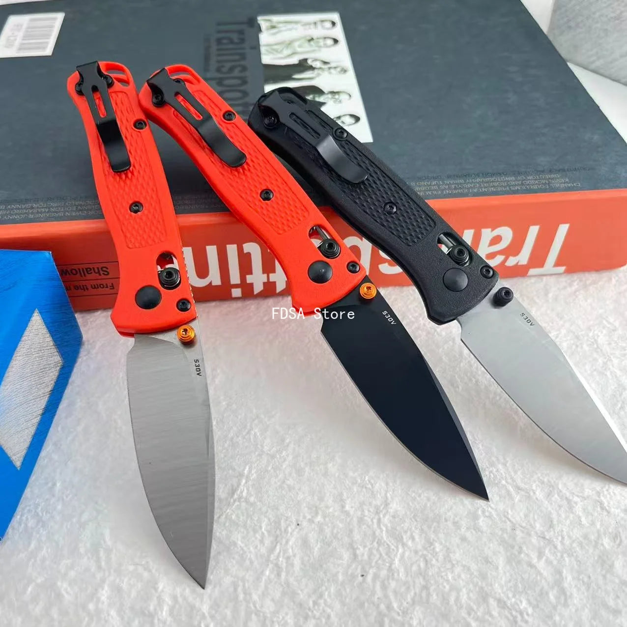 BM 533 BUGOUT Outdoor Folding Knife Camping Foldable Lightweight Hiking Fishing Utility Knives High Hardness S30V Stainless Steel Folding Knife EDC Wilderness Climbing Mountaineering Portable Tools Nylon Wave Fiber Handle Kni