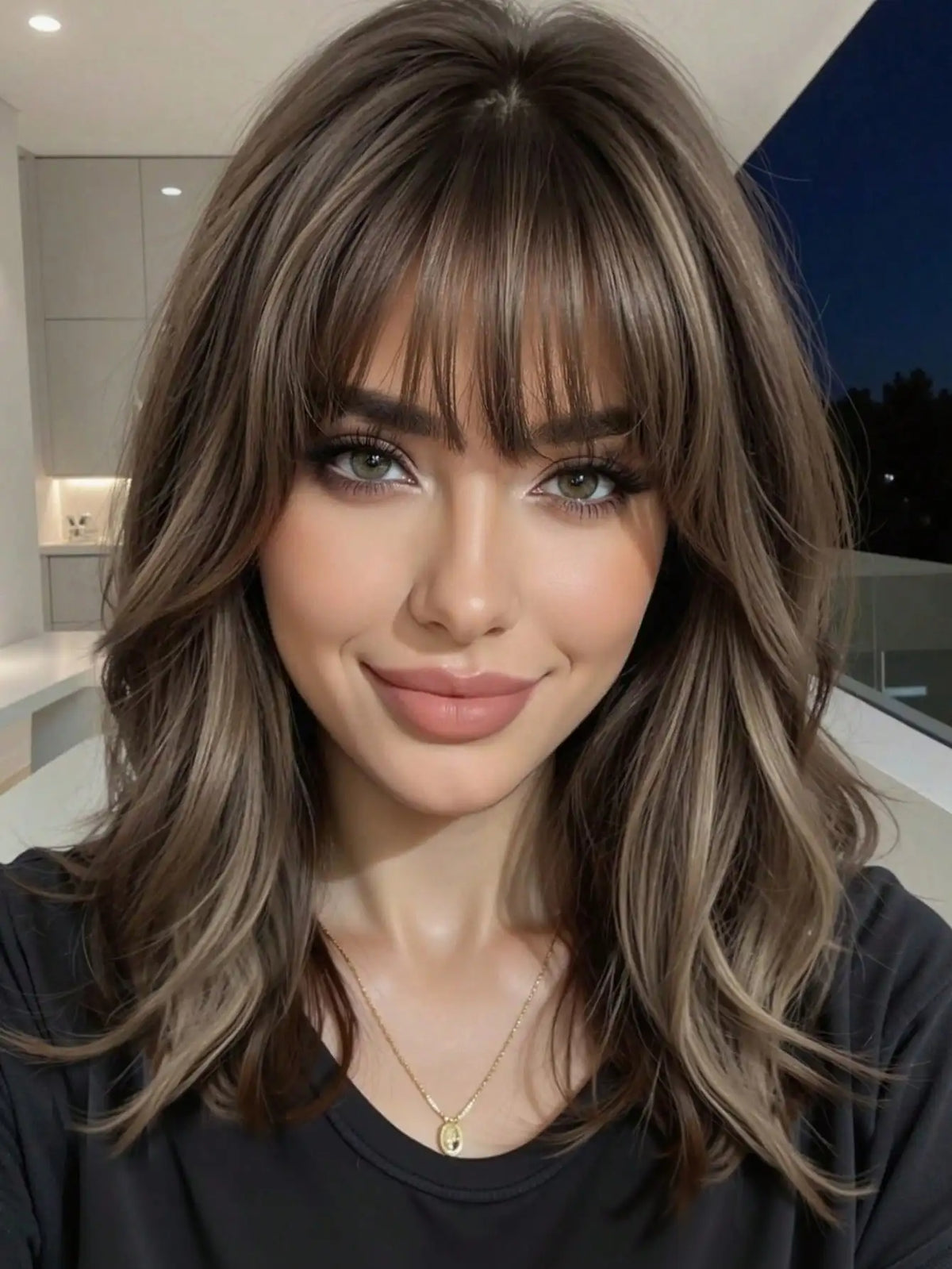 TopShe 18 inch Grey Wave Synthetic Wig Curly for Woman Shoulder Length Heat-Resistant Silver-Grey Hall Wig Layered Medium Length Shaggy Hair Wig Display Costume Party Daily Wear Natural Ash Grey Salt and Pepper Hairpiece Feat