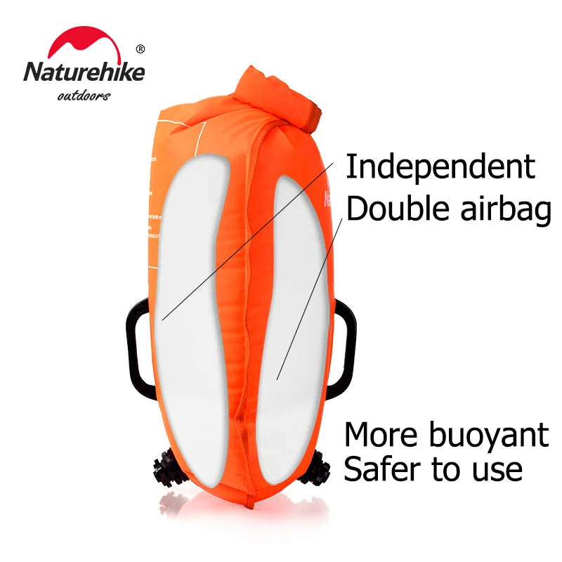 Naturehike Swimming Buoy Storage Dry Bag Adjustable Belt Flotation Bag 3 Layers Inflatable Waterproof Bag Swim Drifting Float