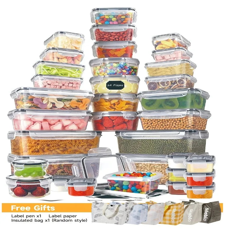 48PCS BPA-Free Food Storage Set – 24 Airtight Containers with Lids & Labels for Kitchen, Pantry & Travel