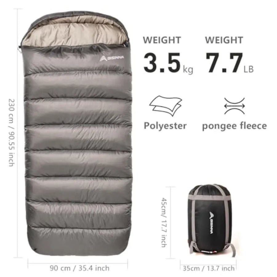 0 Degree Sleeping Bag XL for Adults Cold Weather Sleeping Bags Winter Big and Tall Large Sleeping Bags Zero Degree Camping
