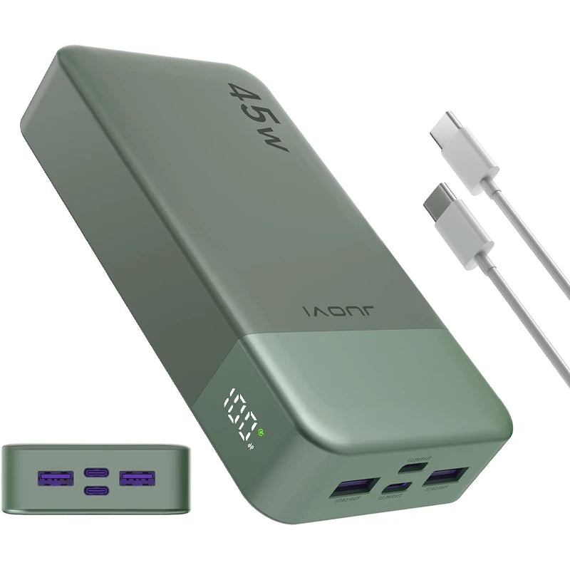 JUOVI Power Bank 20000Mah 45W Fast Charging with LED Display Portable Phone Charger USB C Power Bank for iPhone 17 16 15 14 13