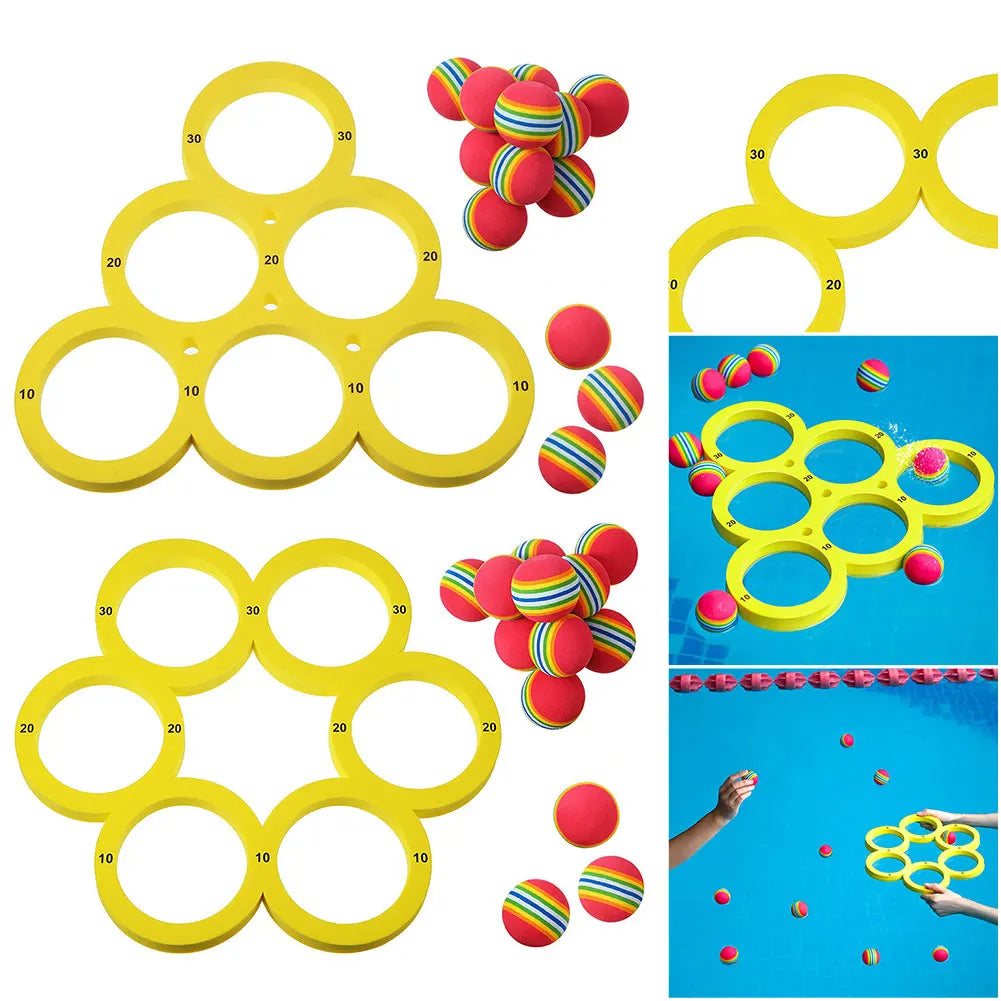 Pool Toys Games Set with 10 Balls Pool Floating Throwing Games Floating Pool Water Toys for Kids Adults Swimming Pool Water Game