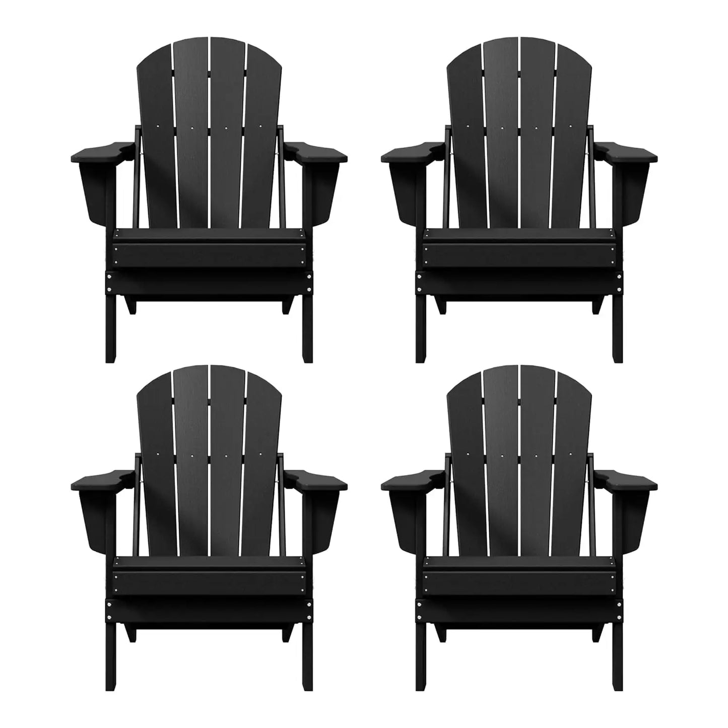 Outdoor Folding Poly Adirondack Chair (Set of 4), Orange, Customized