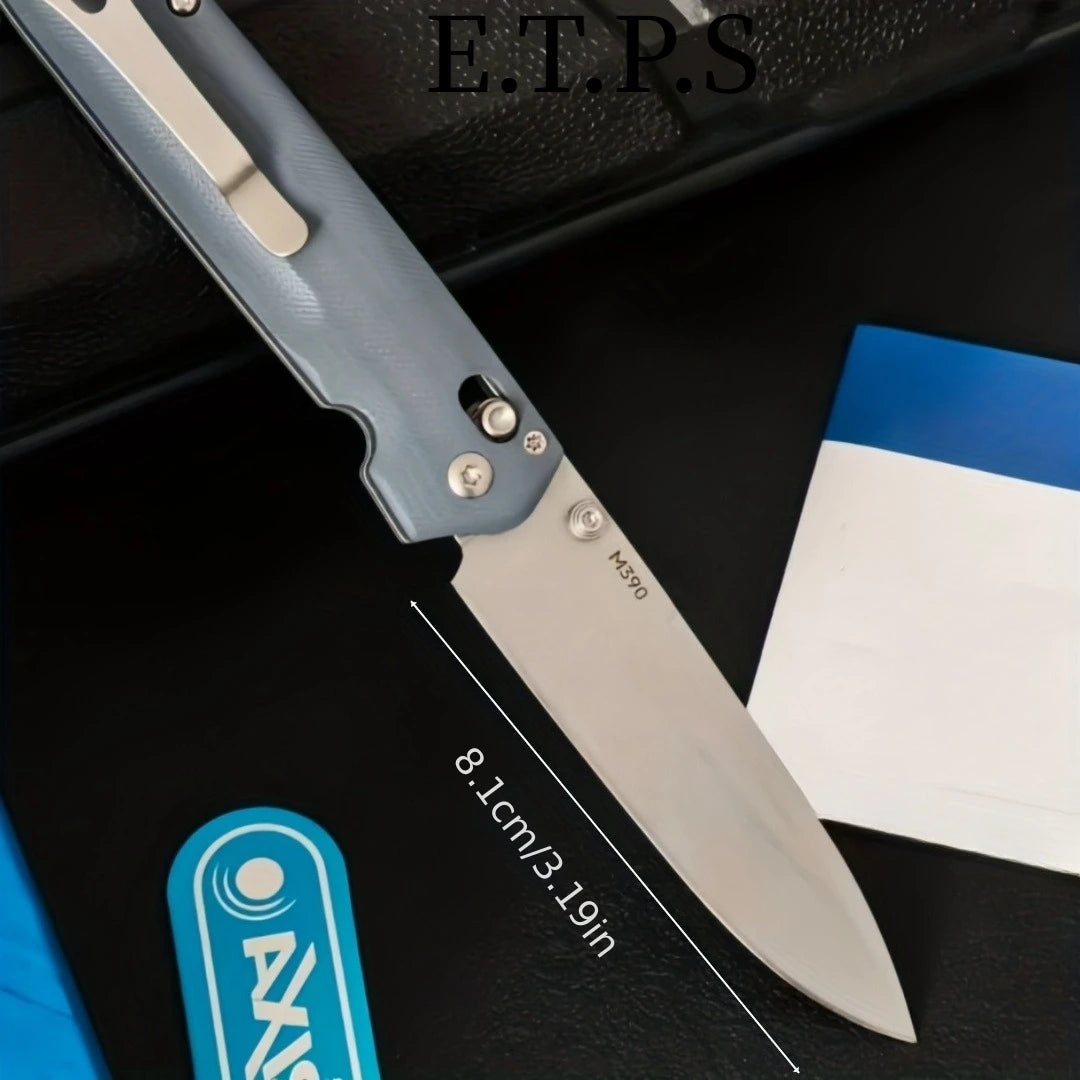 Quick-Open Folding Knife G10 Handle Self-Locking EDC Pocket Knife Clip Point Blade for Camping Fishing Outdoor Survival Gear