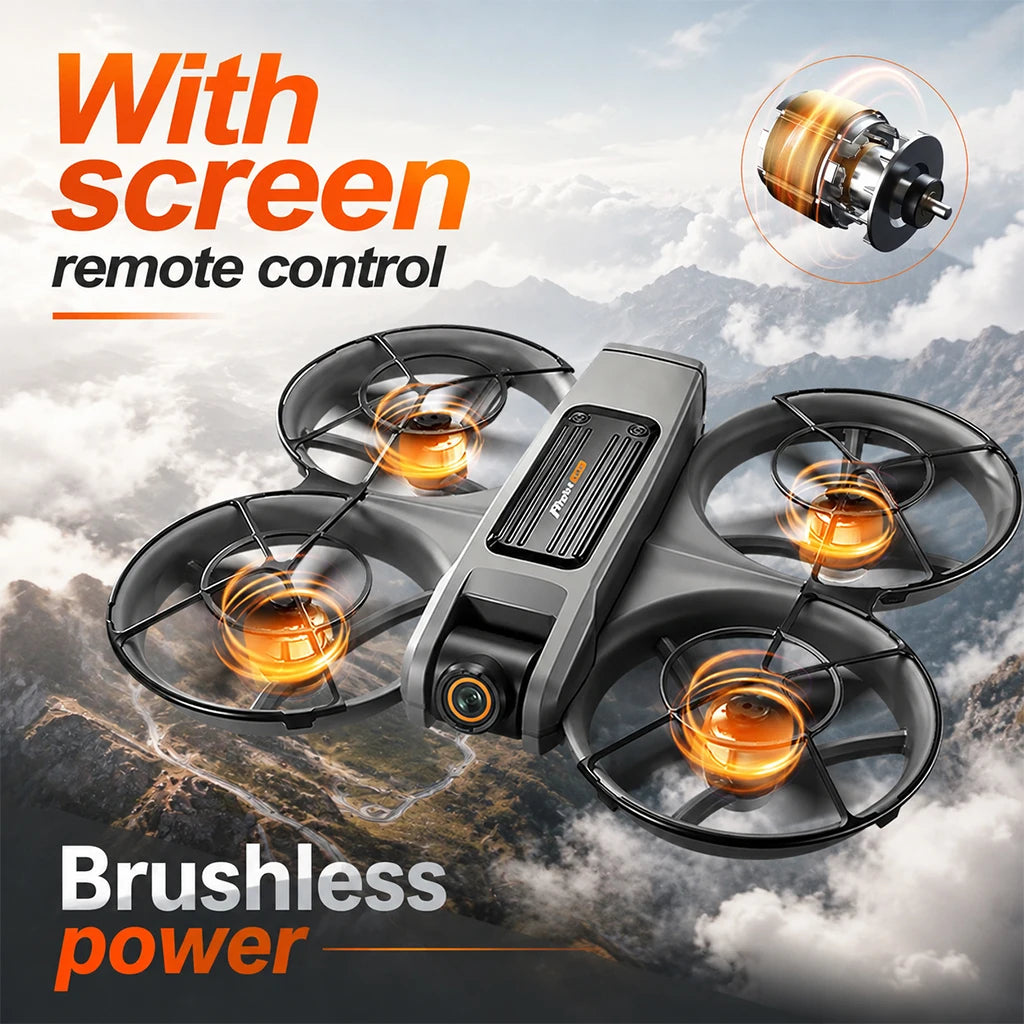 ZNLYRION S156 RC Drone 8K Dual Camera Quadcopter with 5.9-inch Screen Remote Brushless Motor Optical Flow Hovering 360° Protection WiFi FPV Remote Control Aircraft with Storage Bag 1 Battery