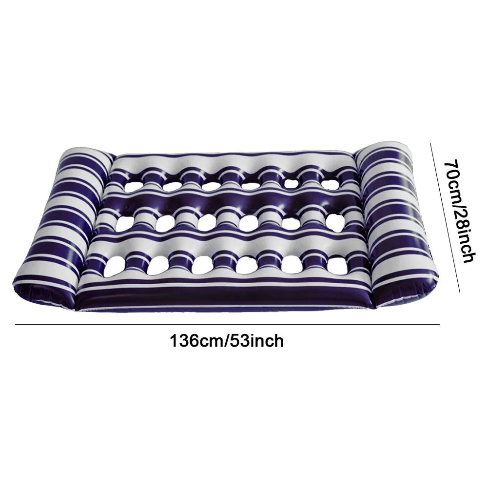Inflatable Floating Swimming Mattress Sea PVC Hammock Recliner Chair Foldable Floating Lounger Air Mat Pool Party  Lounge Bed