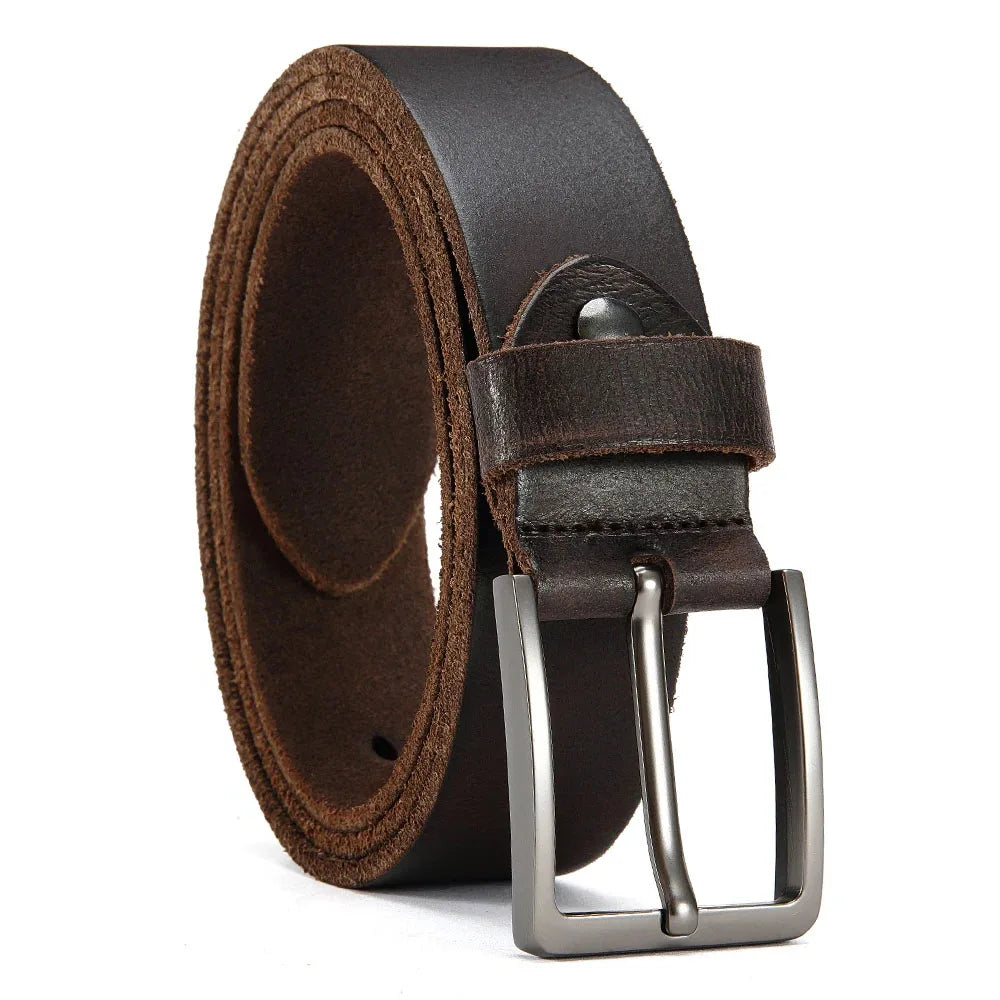 High-quality Metal Needle Pin Buckle High-quality Top Layer Cowhide Men's Casual Belt Genuine Leather for Men's High Quality Buckle Jeans Cowskin Casual Belts Business Cowboy Waistband Male Fashion Designer