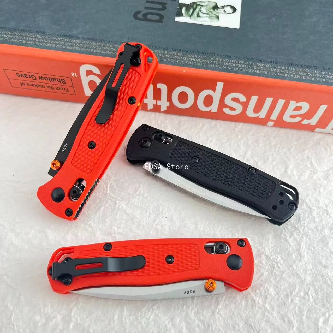 BM 533 BUGOUT Outdoor Folding Knife Camping Foldable Lightweight Hiking Fishing Utility Knives High Hardness S30V Stainless Steel Folding Knife EDC Wilderness Climbing Mountaineering Portable Tools Nylon Wave Fiber Handle Kni