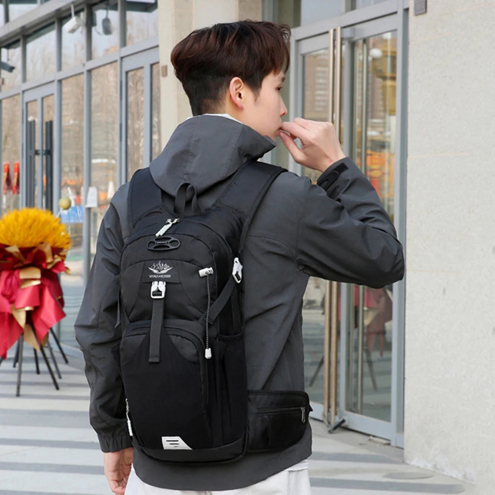 Camping Backpack Waterproof Breathable Climbing Rucksack Wear-resistant Lightweight with Eflective Stripe for Outdoor Activities
