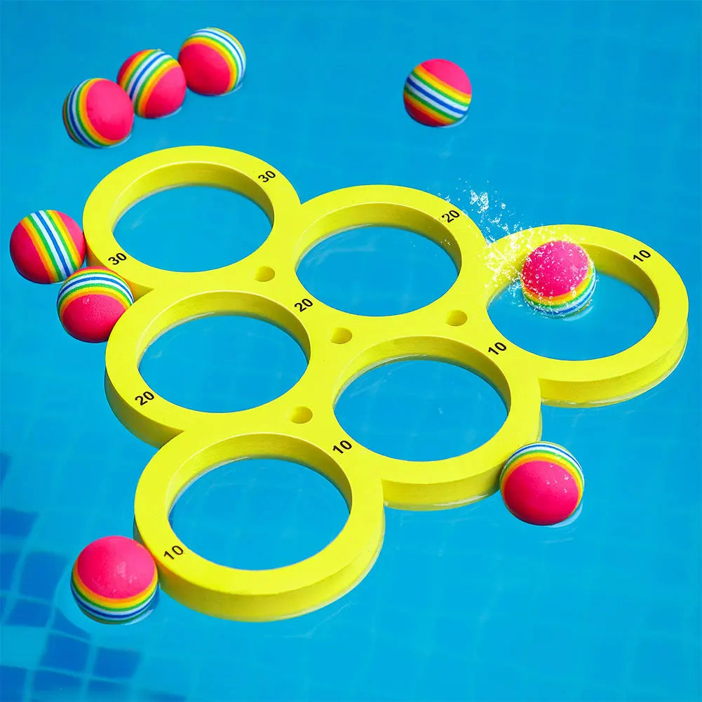 Pool Toys Games Set with 12 Balls Pool Floating Throwing Games Floating Pool Game Toy for Kids Adults Swimming Pool Water Game