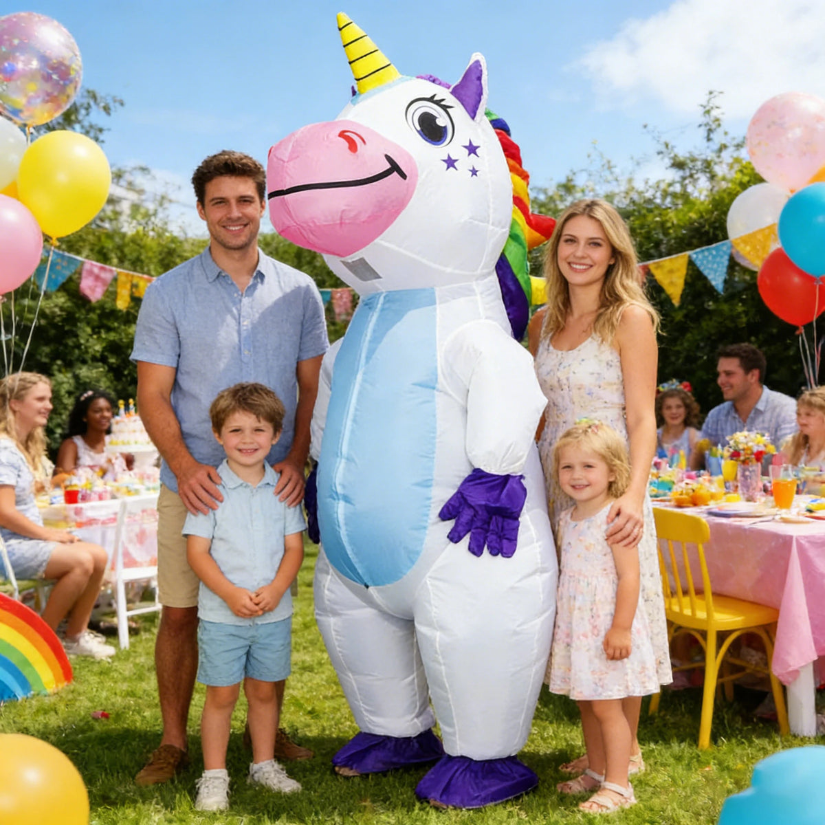 Unicorn Inflatable Costume Mascot Adult Parade Character Cosplay Animal Birthday Halloween Party Event Set