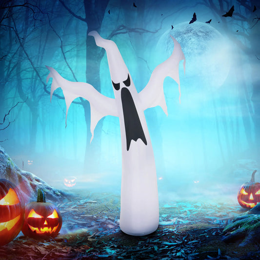 Homcom 6' Tall Halloween Inflatables Outdoor Decorations White Ghost