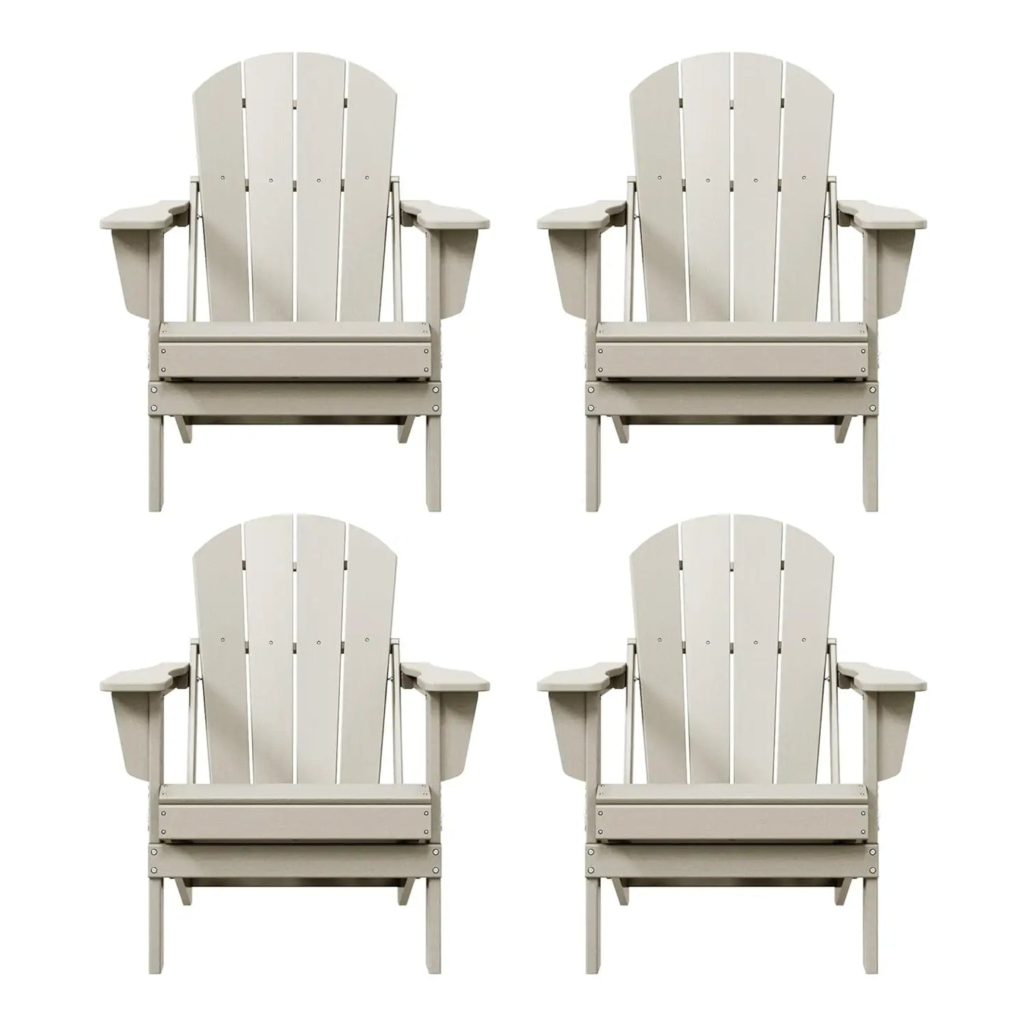 Outdoor Folding Poly Adirondack Chair (Set of 4), Orange, Customized