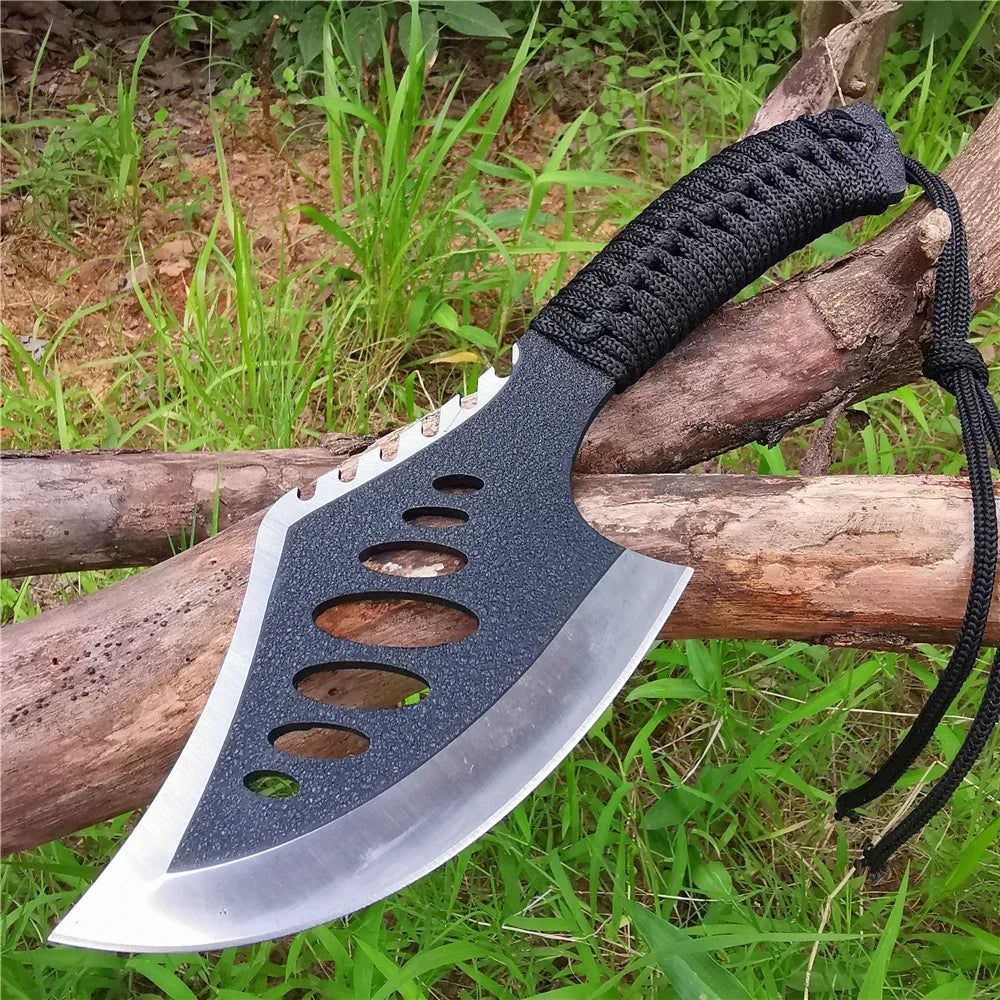 Compact Outdoor Tomahawk: Stainless Steel Blade with Non-Slip Handle, Jungle Camping Machete & Survival Multi-Tool for Life-Saving