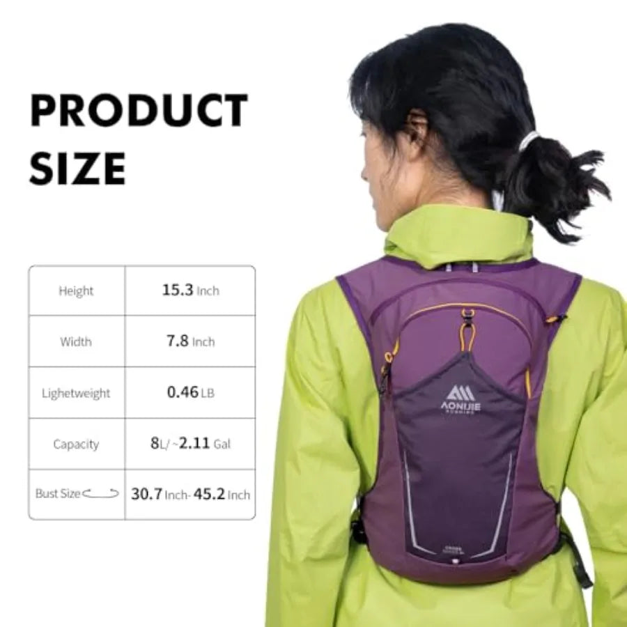 Running Hydration Vest for Men and Women 8L Hydration Backpack Multiple Pocket Designs for Water Bottles/Bladders Lightweight