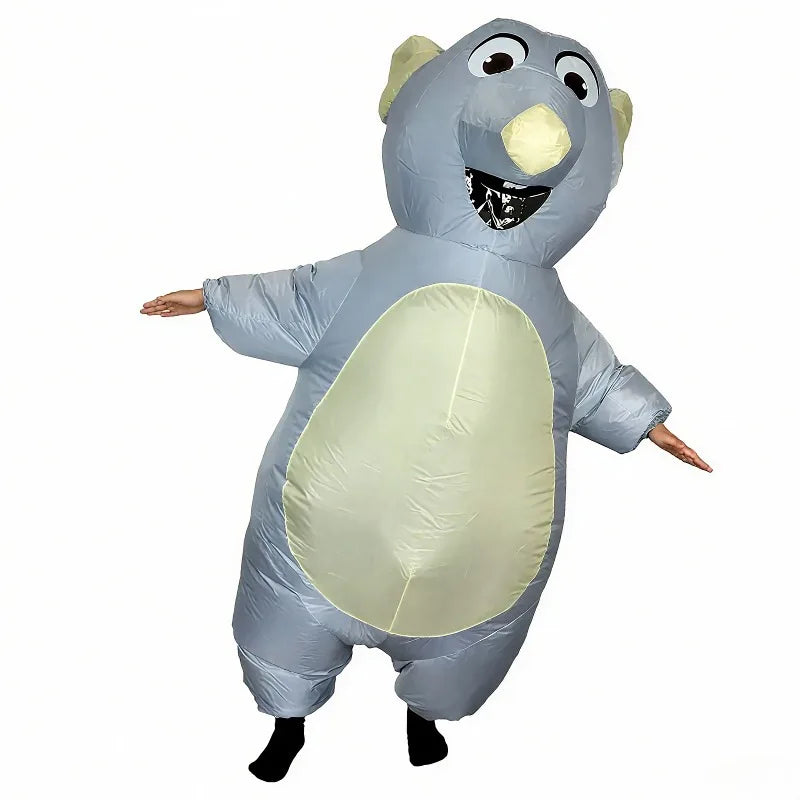 Party Gray Mouse Inflatable Cartoon Gray Mouse Costume Funny Animal Dress Halloween Carnival Cosplay Party Inflatable Dress Up