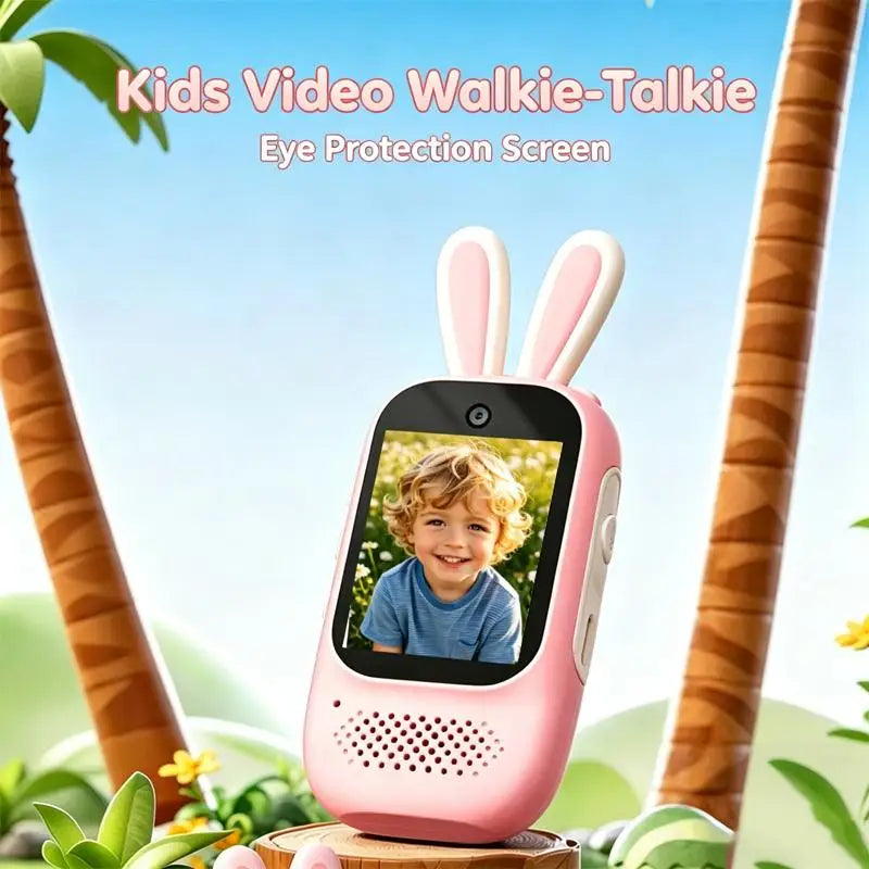 2Pcs Kids Video Walkie Talkie Rechargeable Indoor Outdoor Toys 2 Screen One-Click Call Essential Camping& Hiking Adventures gift