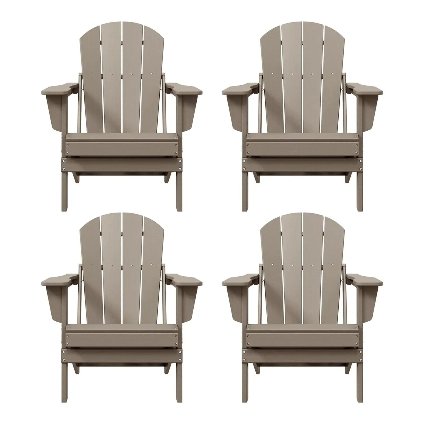 Outdoor Folding Poly Adirondack Chair (Set of 4), Orange, Customized