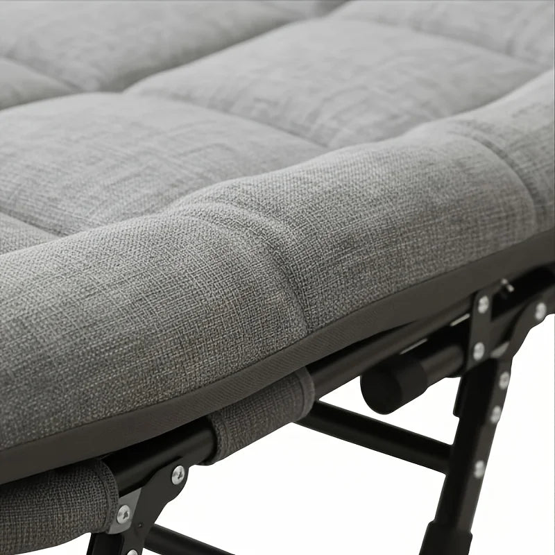 Adult Camping Cot with Built-In Headrest And Removable Mattress - 71 Inch XL Portable Folding Bed, Heavy Duty Frame for Support