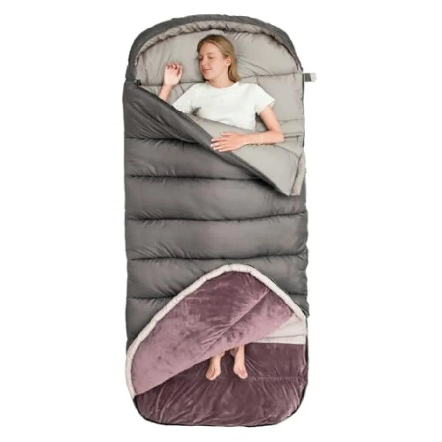 0 Degree Sleeping Bag XL for Adults Cold Weather Sleeping Bags Winter Big and Tall Large Sleeping Bags Zero Degree Camping