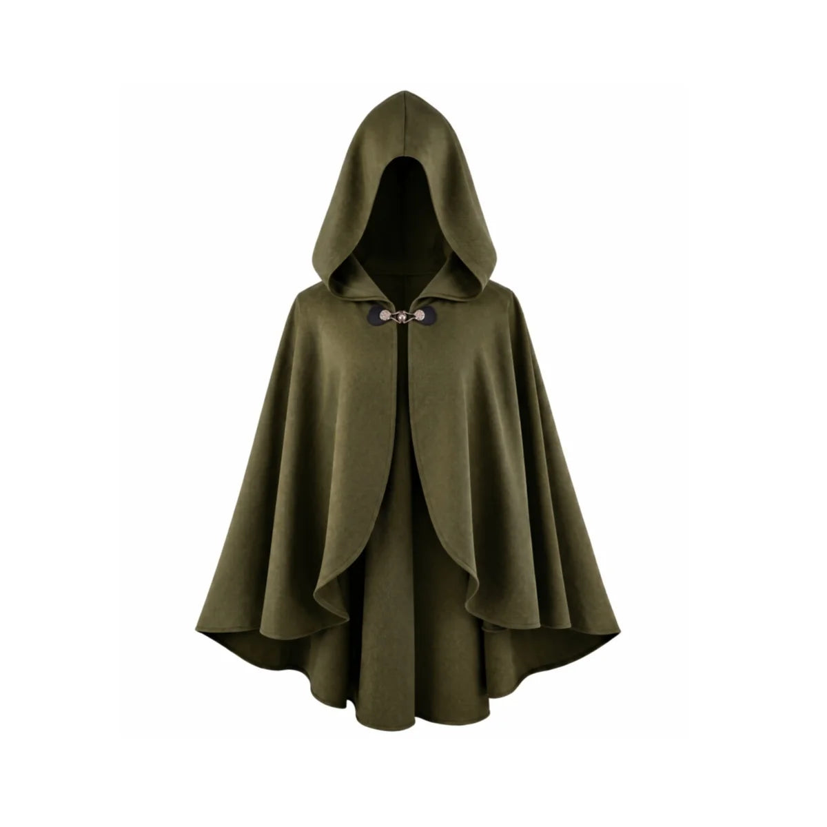 Halloween Costume Unisex Medieval Short Hooded Cape Renaissance Cloak Witch Wizard Cosplay Poncho Halloween LARP Fantasy Elf Ranger Costume Shawl