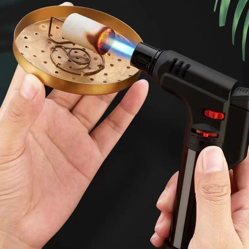 Outdoor Portable High Temperature Welding Gun Butane Gas Torch Lighter Transparent Gas Window BBQ Kitchen Turbo Cigar Lighters