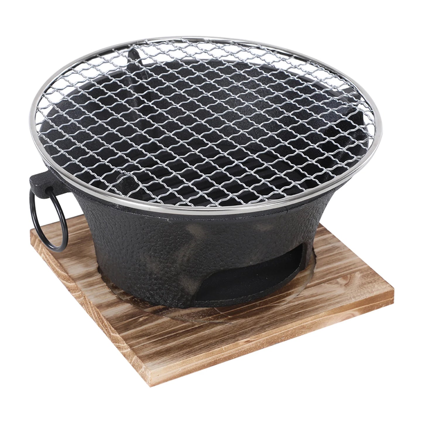 1pc Stainless Steel Barbecue Grill Tabletop Bbq Pit Round Iron Charcoal Stove for Home Party Outdoor Camping