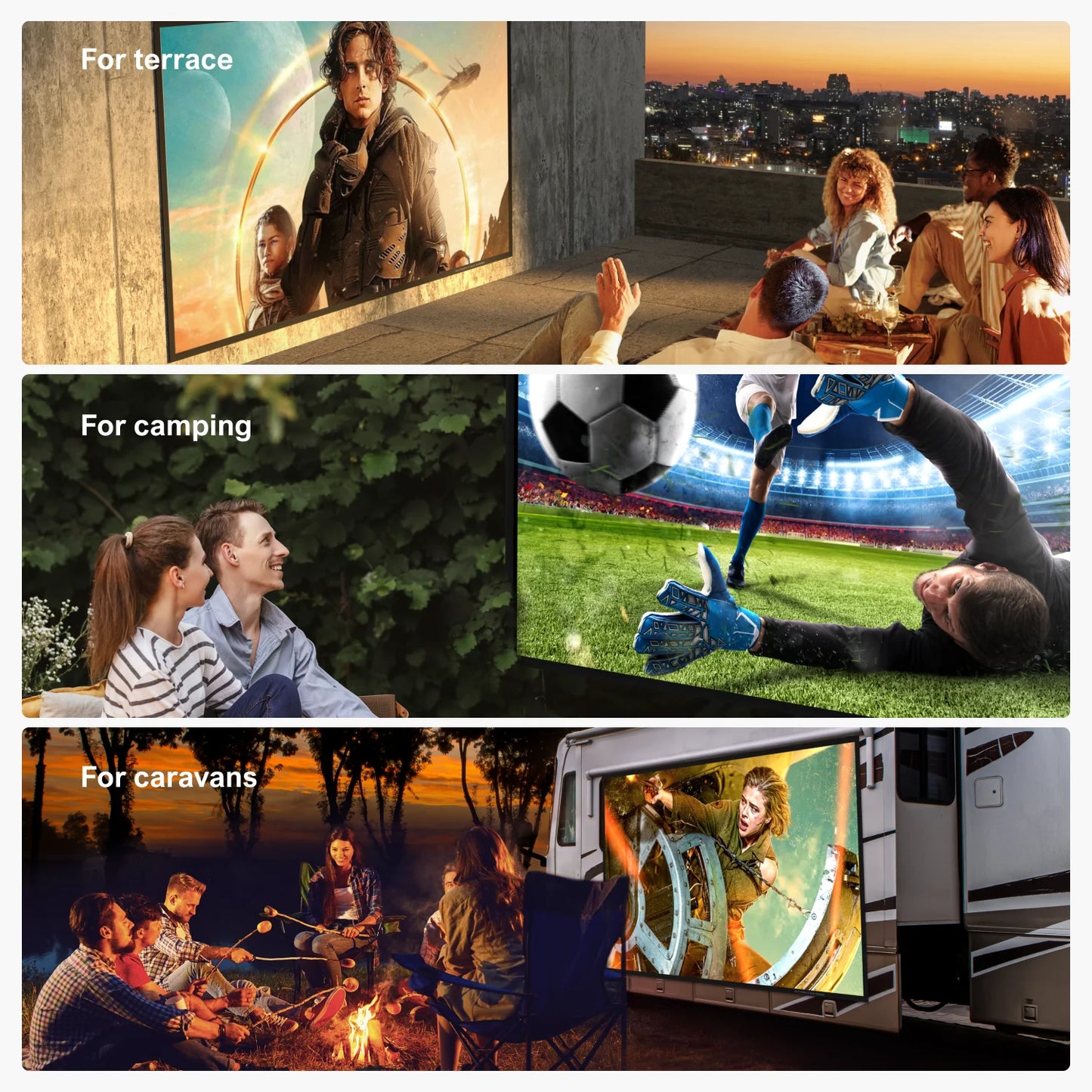 ULTIMEA E-ALR Projector Screen 100/120 Inch - 80% ALR, Gain Value 2.0 for Outdoor and Home Theater, 4K HD Foldable Silver Screen