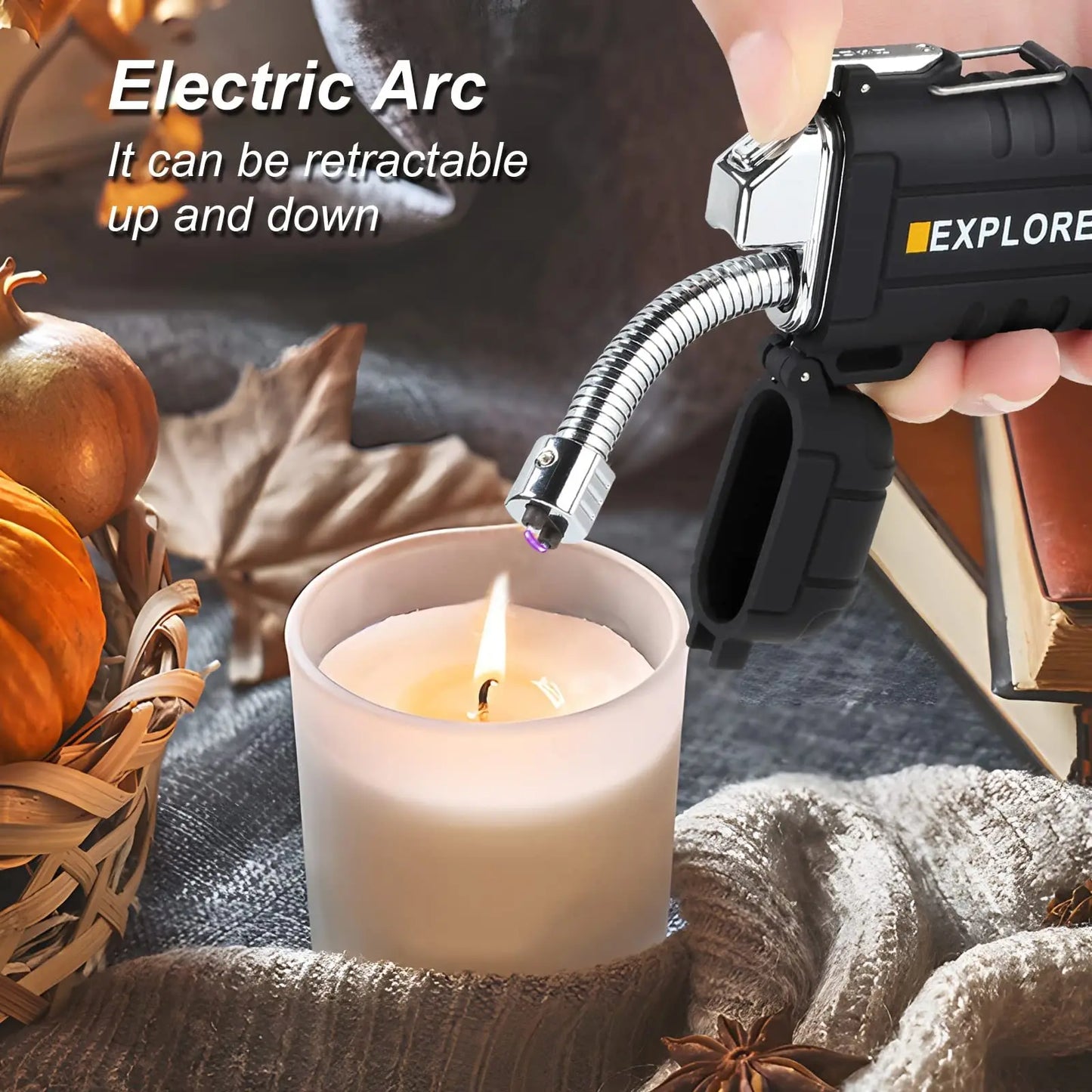 Windproof and Waterproof Pulse Plasma Flameless Arc Lighter Portable USB Rechargeable Flameless Lighter 360 °rotatable Mens Gift