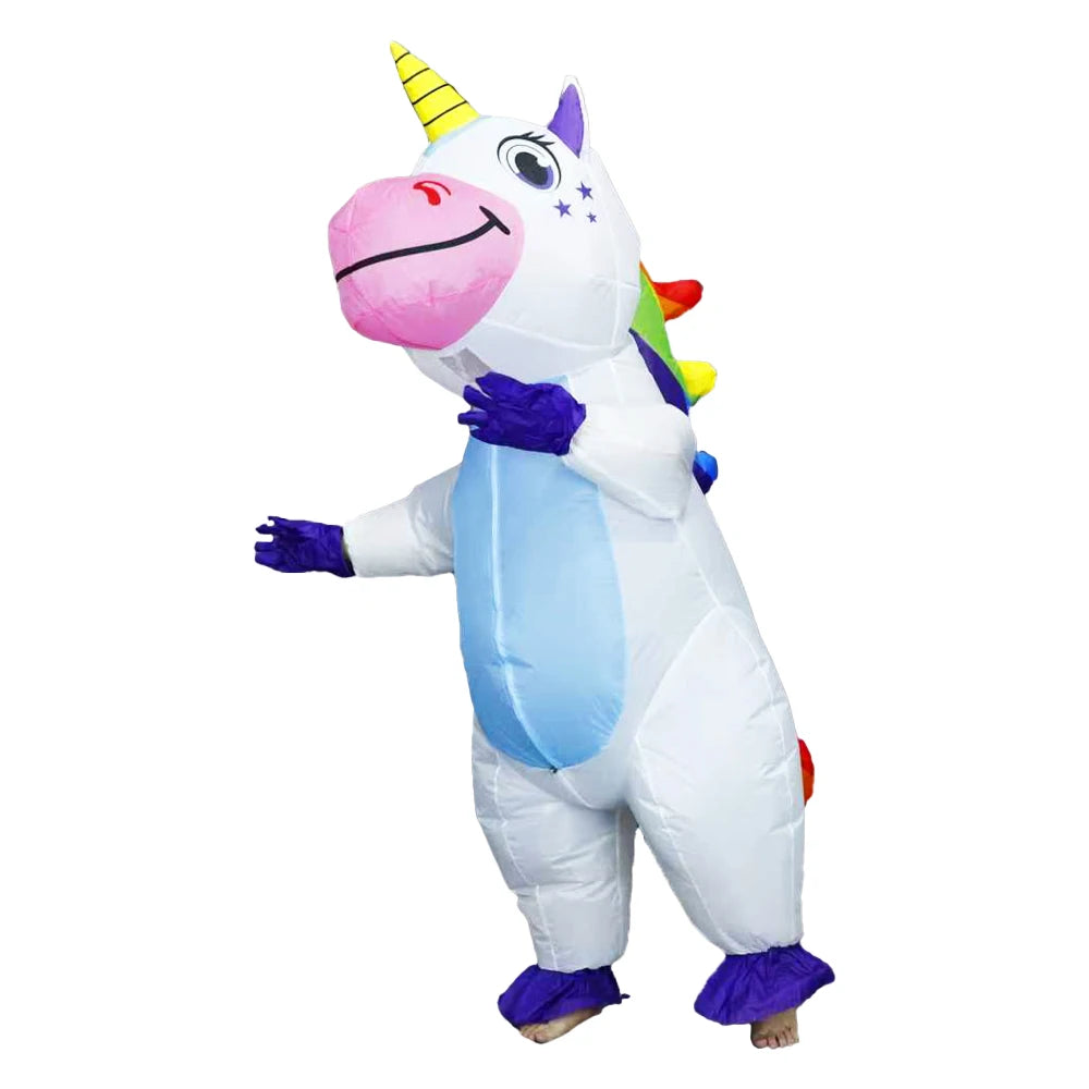 Unicorn Inflatable Costume Mascot Adult Parade Character Cosplay Animal Birthday Halloween Party Event Set