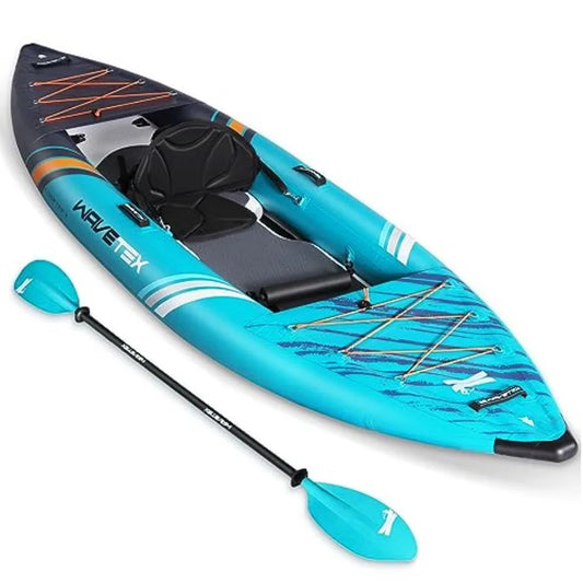 Inflatable Kayak Lightweight and Durable Foldable Kayak for Adults Paddling on Rivers Lakes and Coastal Waters in Blue with Hig