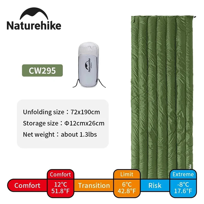 Naturehike Ultralight Backpacking Duck Down Sleeping Bag for Adults Warm Splicable Double Quilt 2 Person Sleeping Bags for Hiking Camping 3 Seasons