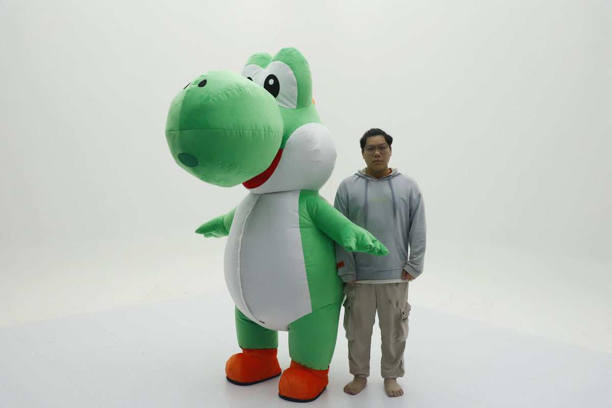 2.2M Green Dinosaur Inflatable Costume Mascot Parade Adult Character Cosplay Animal Birthday Halloween Party Event Plush Set