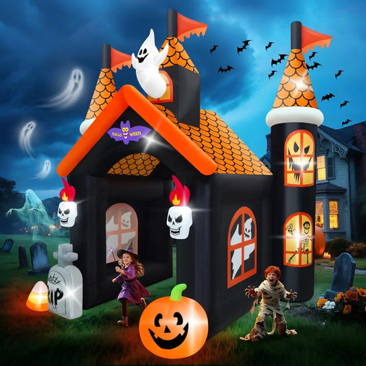 Large 12FT Halloween Inflatable Archway with Haunted House Theme
