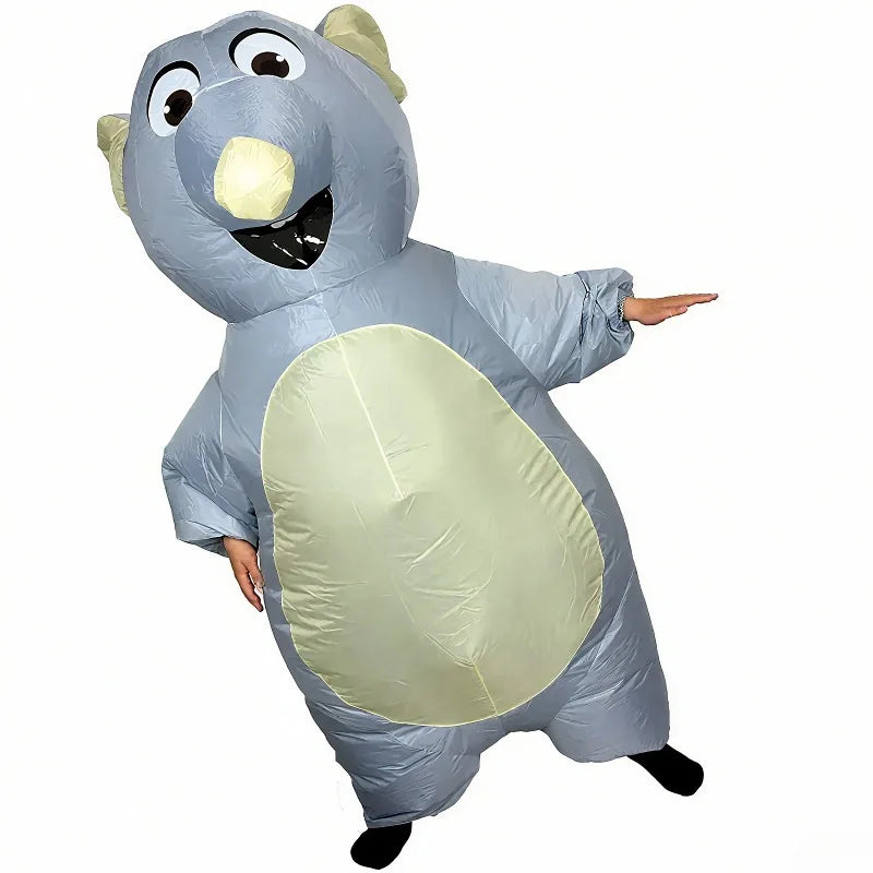 Party Gray Mouse Inflatable Cartoon Gray Mouse Costume Funny Animal Dress Halloween Carnival Cosplay Party Inflatable Dress Up